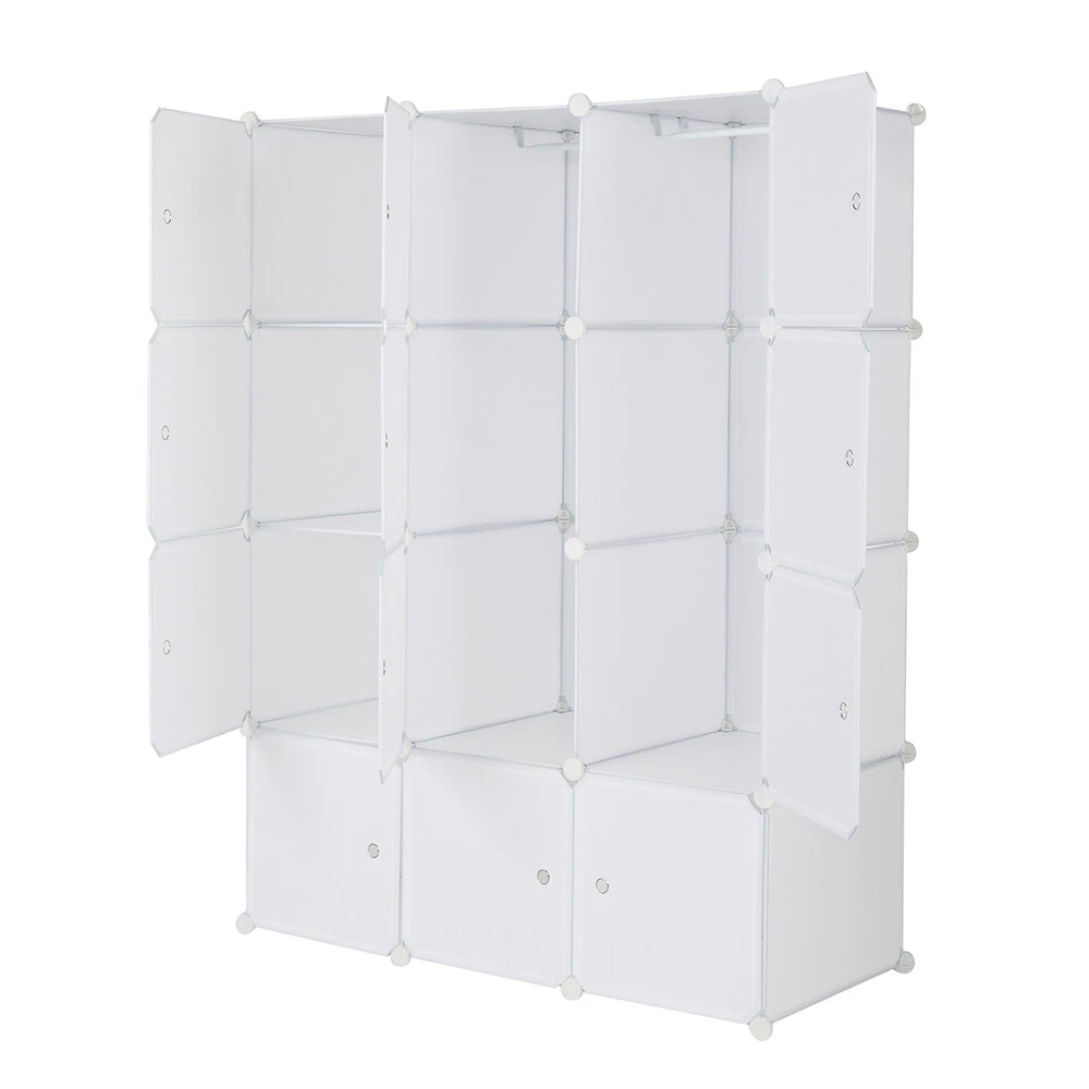 12Cube Organizer Stackable Plastic Cube Storage Shelves and Hanging Rod Standard 12Cube Organizer Stackable Plastic Cube Storage Shelves and Hanging Rod Standard