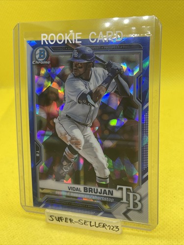 2021 TOPPS BOWMAN SAPPHIRE CHROME - VIDAL BRUJAN - PROSPECT / RC Tampa Bay Rays - Picture 2 of 4
