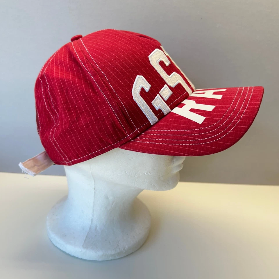 Sombrero de papá G-Star Raw Strapback rojo Ripstop hechizo logotipo grande en factura ENVÍO RÁPIDO Foto 3 de 4