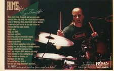 1995 small Print Ad of PureCussion Rims Drum Mount w Gregg Bissonette