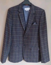 John Lewis Heirloom Boys Tweed Blazer Jacket,Brown, Age 13,EXC C