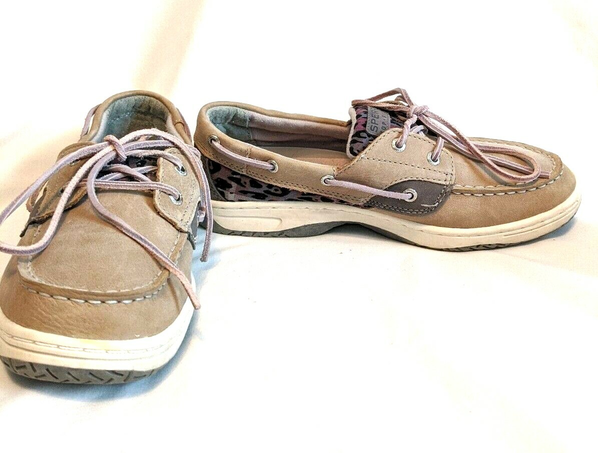 Sperry Top-Sider Angelfish Boat Shoe, Tan /Cheetah, Women Size 5M