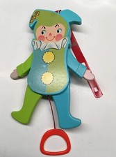 Jumping Jack Jolly Fisher Price Pull Toy 1969 Made in USA #145 Vintage Works