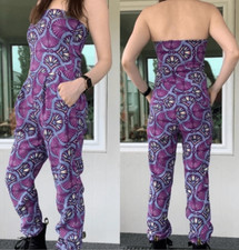 Zara Trafaluc Purple Print Romper/Jumpsuit size S