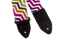 Fabric Guitar strap - Rainbow Zig Zag Stripes - Inspired - NEW