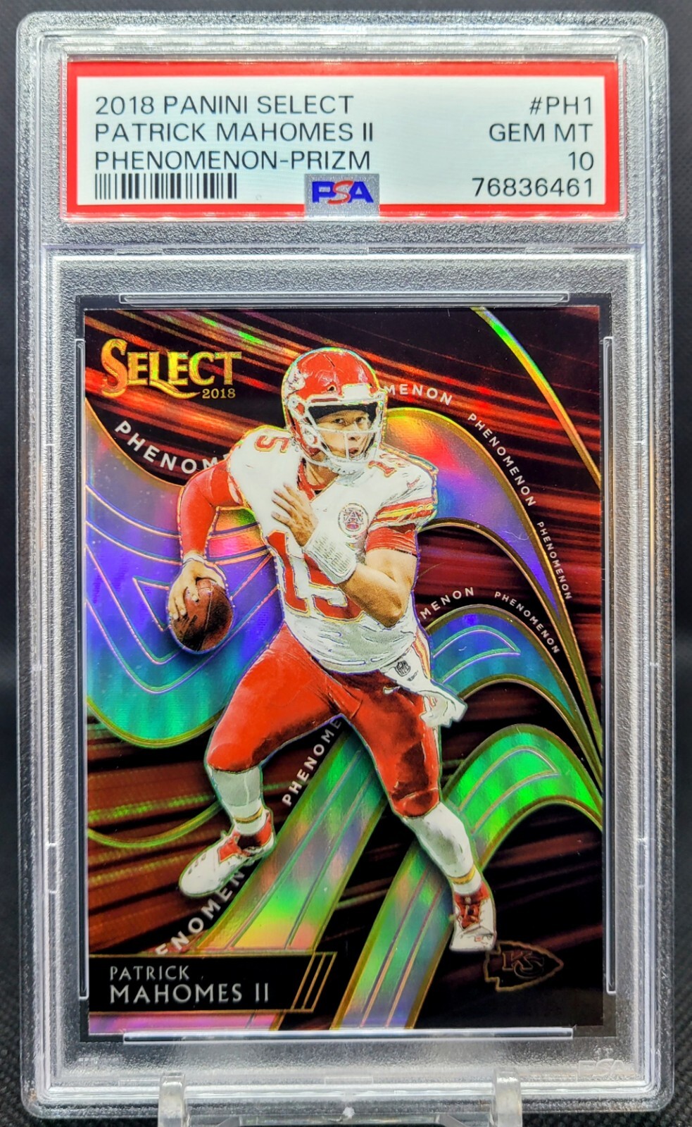 2018 Select Phenomenon Silver Prizm PATRICK MAHOMES #PH1 KC Chiefs PSA 10