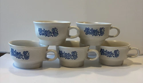 Pfaltzgraff Yorktowne USA Flat Cup Set Of 5 Coffee Soup Chili Mug Bowl 7-1