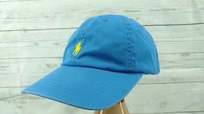 Vintage Polo Ralph Lauren Baby Blue Yellow Adjustable Dad Hat