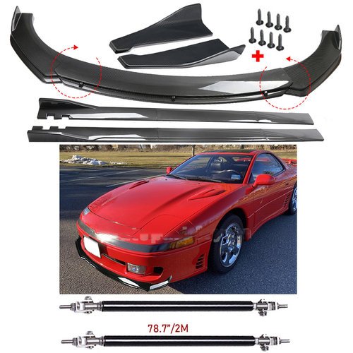 Carbon Fiber Front Bumper Rear Splitter Spoiler Side Skirt For ...