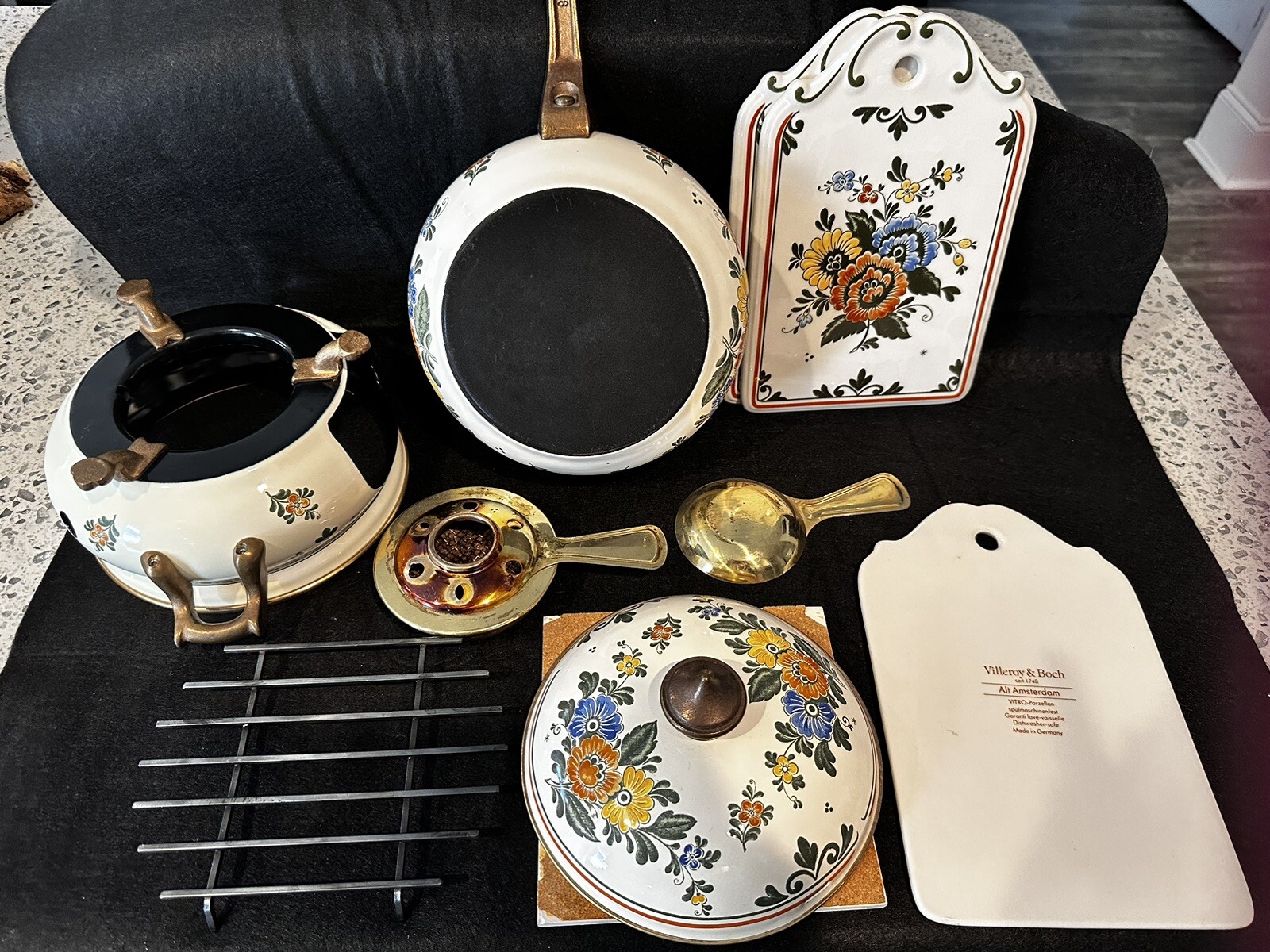 Asta German Cookware Fondue Pot Double Warmer Lid Villeroy Boch Hot