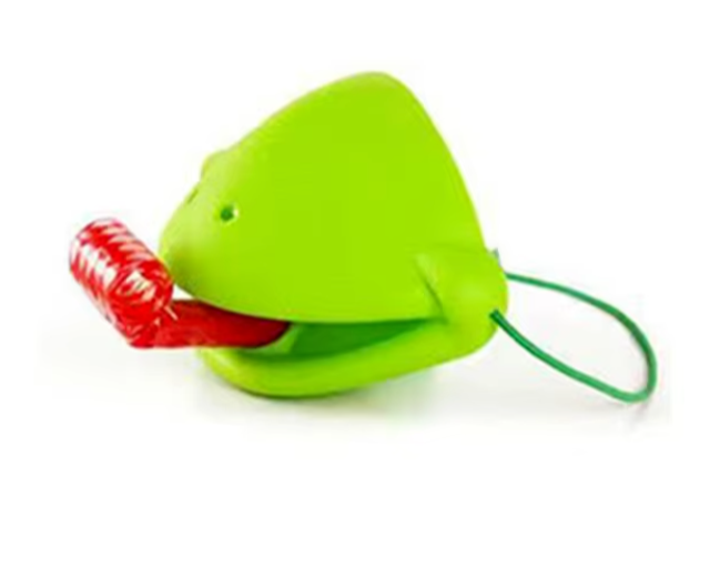 Frog Chameleon Lizard Mask Mouth Tongue Blowing Children's Toy