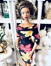 OOAK Curvy Fashion Doll size Autumnal Chic Cocktail Dress ensemble Last One 