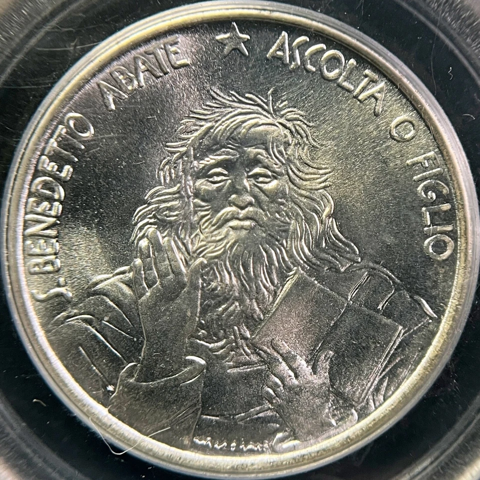 SAN MARINO. 1980, 1000 Lire, Silver - PCGS MS66 - Saint Benedict - Image 3 of 4