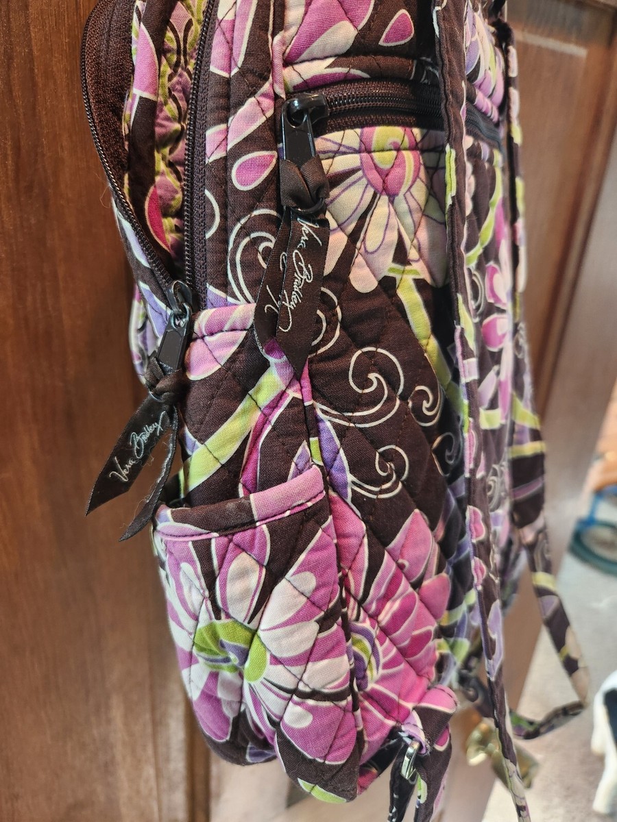 Vera Bradley Quilted Backpack with Purple Floral Print and Green Accents Vera Bradley | Bags | Vera Bradley Campus Backpack | Poshmark main image 2