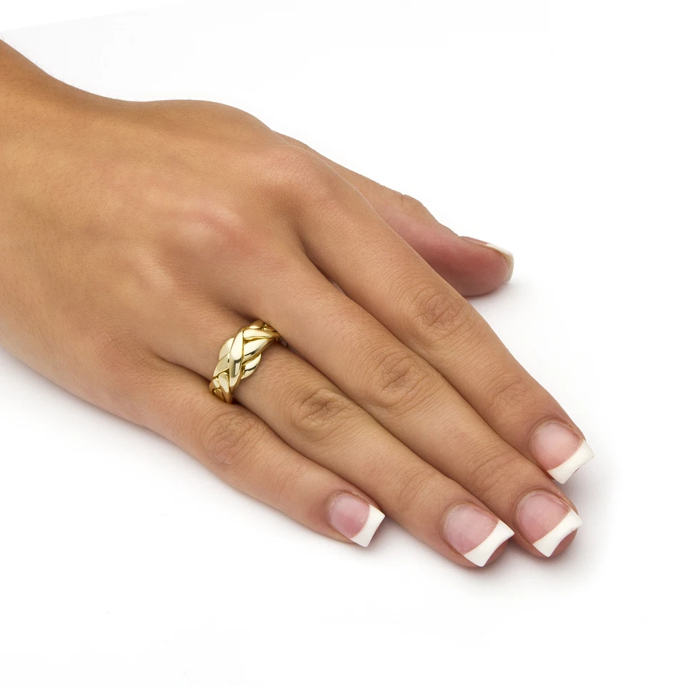 Yellow Gold-Plated Braided Puzzle Ring - Image 3 of 4