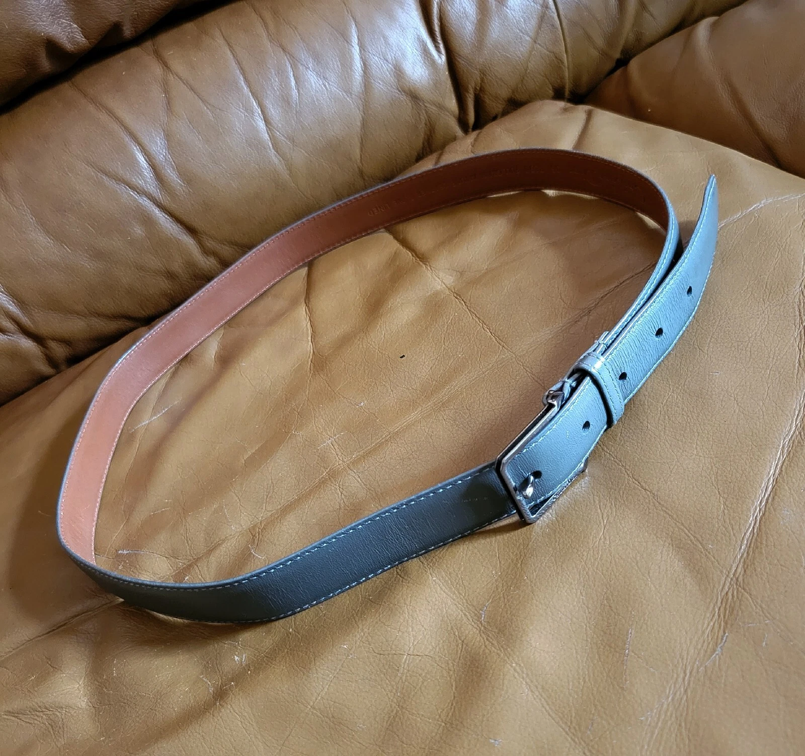 NDS Women's Christian Dior Grey Leather Belt Size 36
