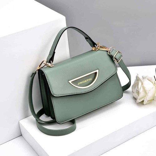 Ladies Cross Body Shoulder Hand Bag Large Clutch Faux Leather Mint Green 30586 - Picture 6 of 11