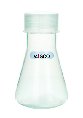 Eisco Labs 100ml Conical Erlenmeyer Flask with Screw Cap- Polypropylene
