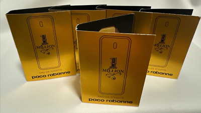 Lot of 5 Paco Rabanne 1 Million Eau De Toilette Spray Vial 1.5ml Each