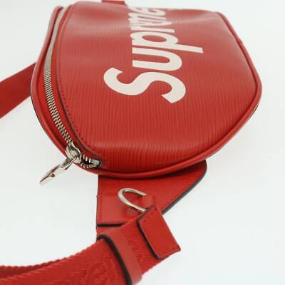 LOUIS VUITTON x Supreme 17AW Epi Bum Bag Waist Bag Front Logo M53418 Red  White