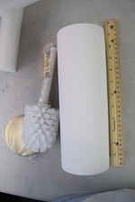 Pottery Barn white Toilet Brush  Holder. Minor dent on handle.