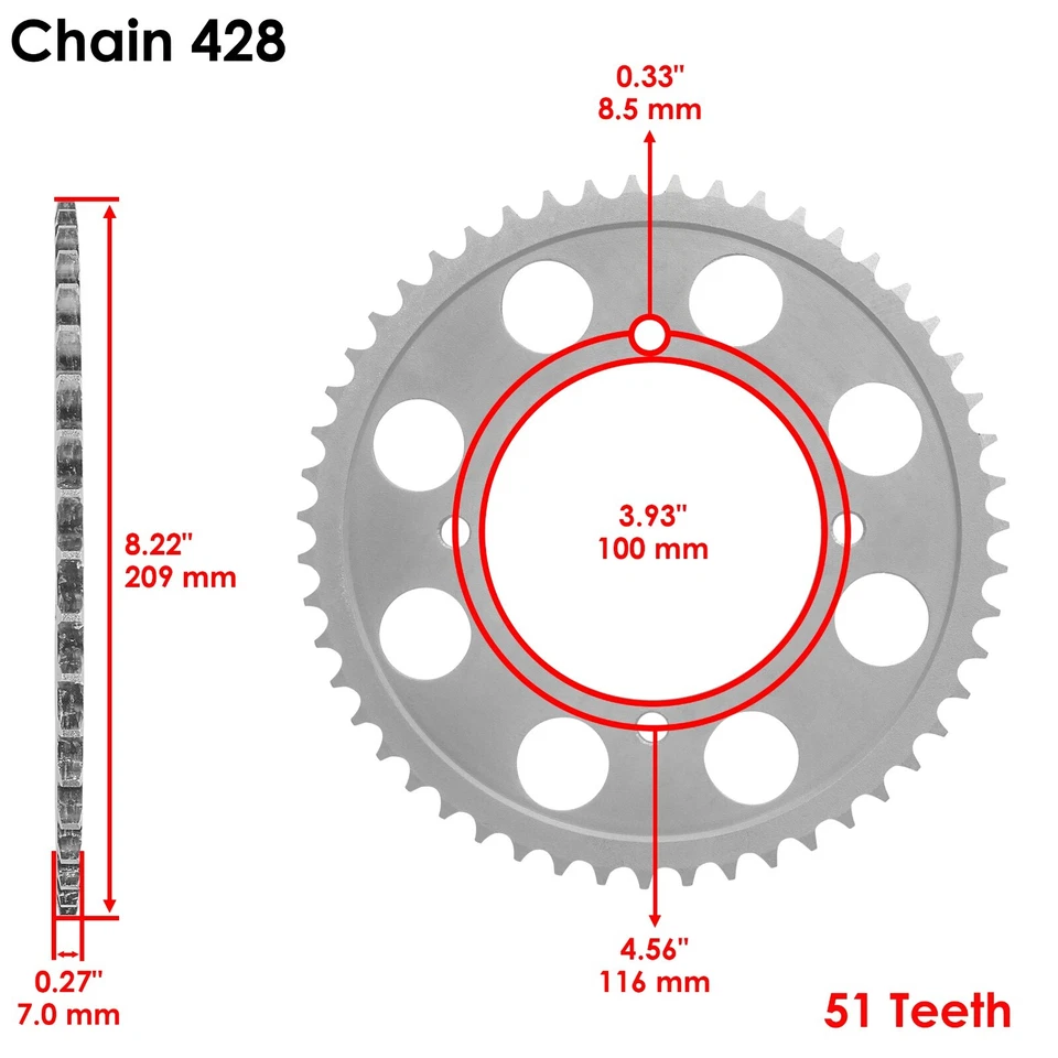Caltric Drive Chain Sprockets For Kawasaki KLX140L 2008-2009 2011-2023 42041-005 - Image 3 of 4