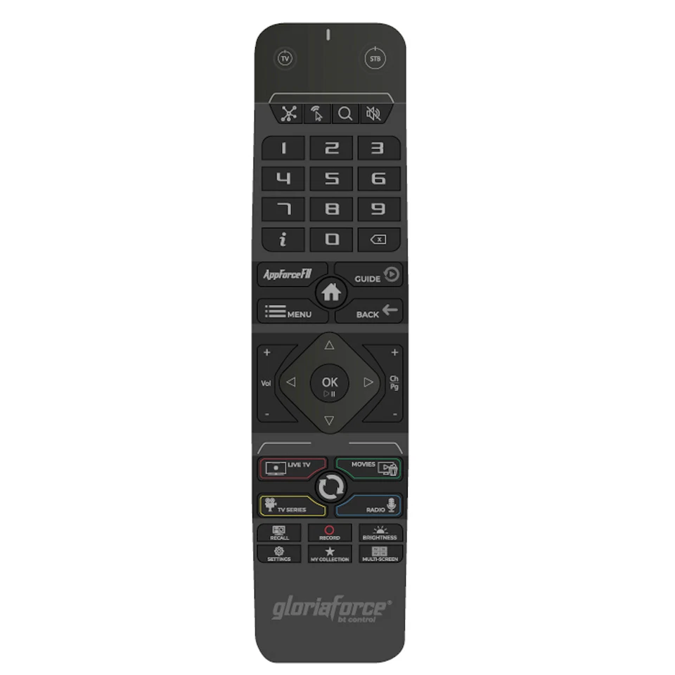 GloriaForce RTX Bluetooth Fernbedienung mit TV-Steuerung für RTX - Duo, Quattro,