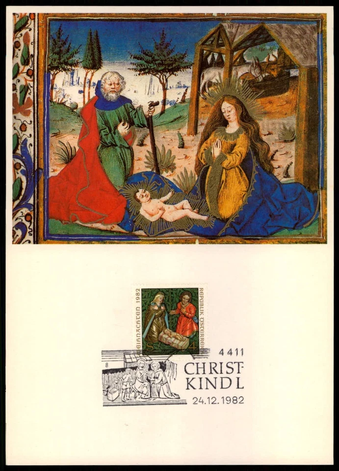 ÖSTERREICH SONDERKARTE 1982 WEIHNACHTEN CHRISTKINDL SOS KINDERDÖRFER ub13 - Bild 1 von 2