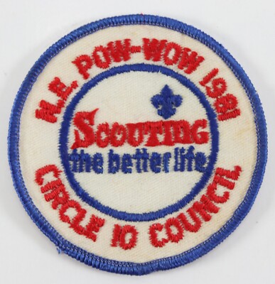Vintage 1981 NE Pow Wow Circle 10 Ten Council Blue Boy Scouts BSA Camp Patch
