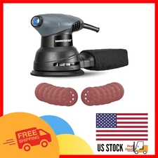 Ergonomic 5-Inch Random Orbit Sander with 12pcs Sanding Papers Included