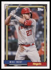 2021 Topps Update Mike Trout #T92-3 1992 Topps Redux Los Angeles Angels