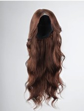 Elegant Choise Women Gold Brown Long Wavy Curly Wigs