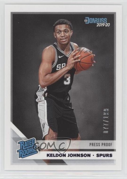2019 Panini Donruss Rated Rookie Press Proof Purple 77/199 Keldon Johnson 04ag