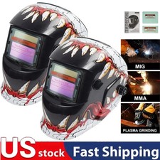 2Pack True Color Solar Auto Darkening Welding Helmet Arc Tig Mig Grinding Hood