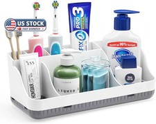 Bathroom Counter Organizer and Storage, 7 Slots Detachable Toothbrush Holders fo