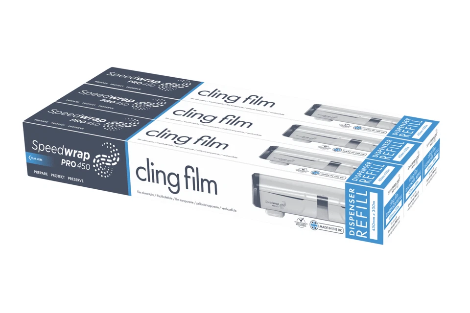 Cling Film Roll 45cm x 300m Speedwrap Refill - Pack of 3