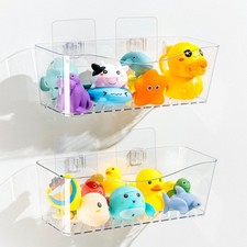 Bath Toy Storage Clear, Bathtub Toy Storage Organizer, large Capacity Bathtub...