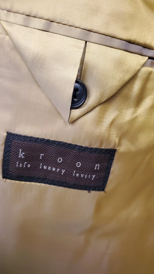 Blazer informal Kroon Sting para hombre chaqueta deportiva lino algodón lavado negro 44L COMO NUEVO Foto 4 de 4