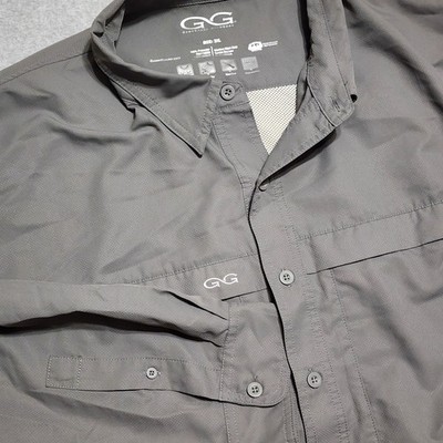 GameGuard Outdoors Men's 3XL XXXL Long Sleeve Fishing Outdoor Grey Shirt Vented