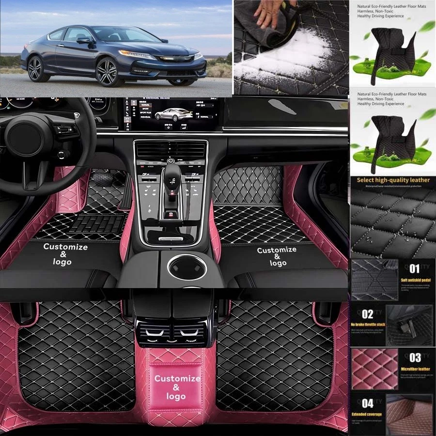 For Honda Accord Coupe Car Floor Mats Auto Carpets All Weather Waterproof Foto 2 de 4