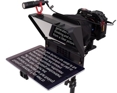 A10 Teleprompter Portable Smartphone DSLR Camera Teleprompter Prompter with P...