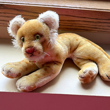Steiff Vintage 1970 Original Steiff Small Plush Lion Cub Stuffed Animal w/ Tag