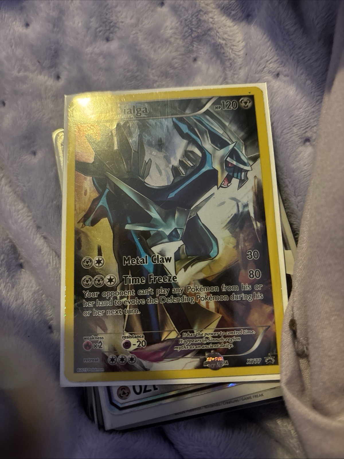 Pokemon 2015 Black Star Promo Dialga #XY77 Near Mint Condition