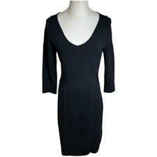 Lauren Ralph Lauren Dress Womens L Little Black Dress Sheath Knit Old Money