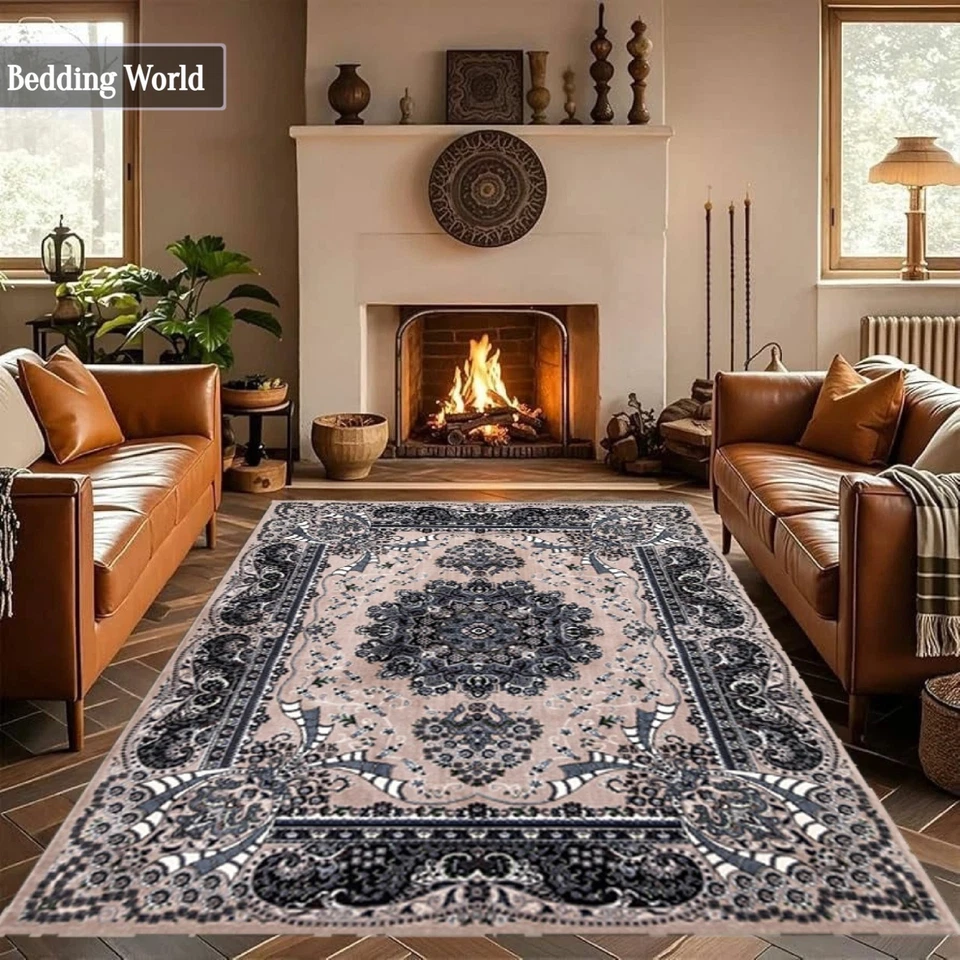 Luxury Non Slip Large Traditional Rugs Bedroom Living Room Rug Hallway Runner UK - Image 2 of 4