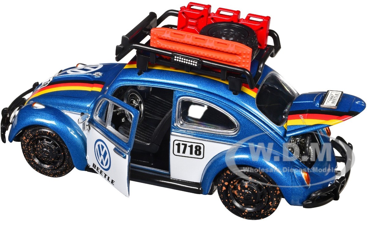 1966 VOLKSWAGEN BEETLE OFF ROAD #1718 BLUE & WHITE 1/24 MODEL BY