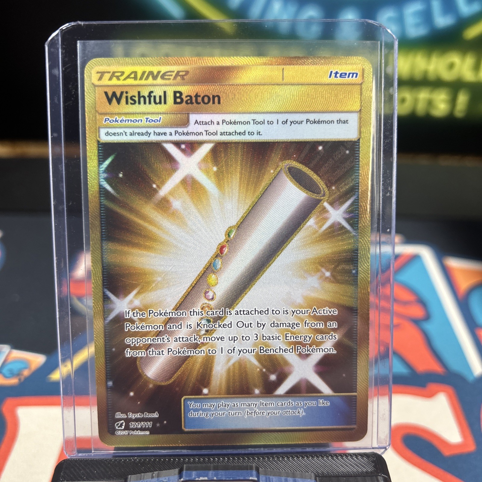 Sun & Moon Crimson Invasion Wishful Baton Secret Rare - NM #121/111 10863