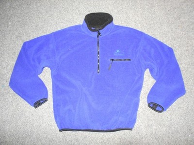HELLY HANSEN VTG 90'S MENS SMALL DEEP BLUE FLEECE 1/2 ZIP PULLOVER            