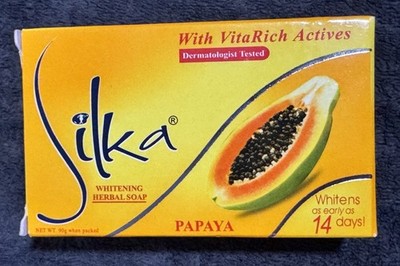 Silka Whitening Herbal Papaya Soap With Vitarich Actives 90 G Pack of 1 New!