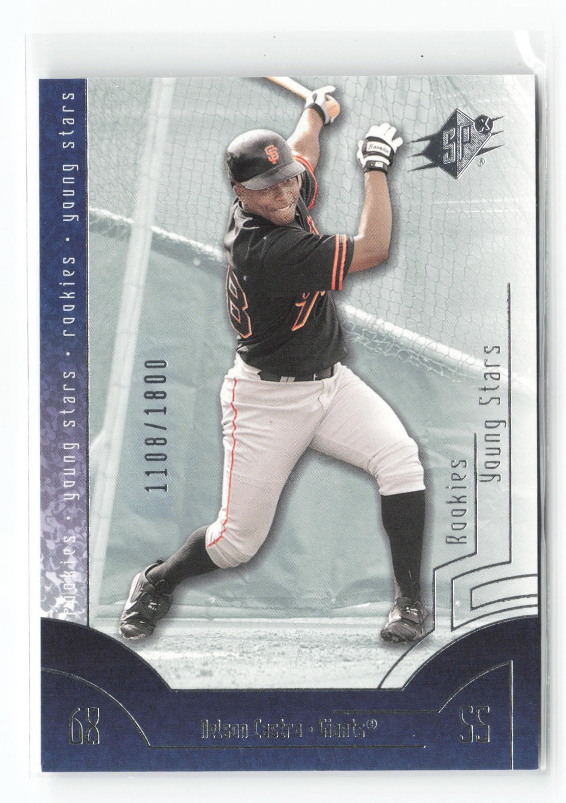 Nelson Castro 2002 SPx #104a SN,RC #/1800 San Francisco Giants Rookie SK719